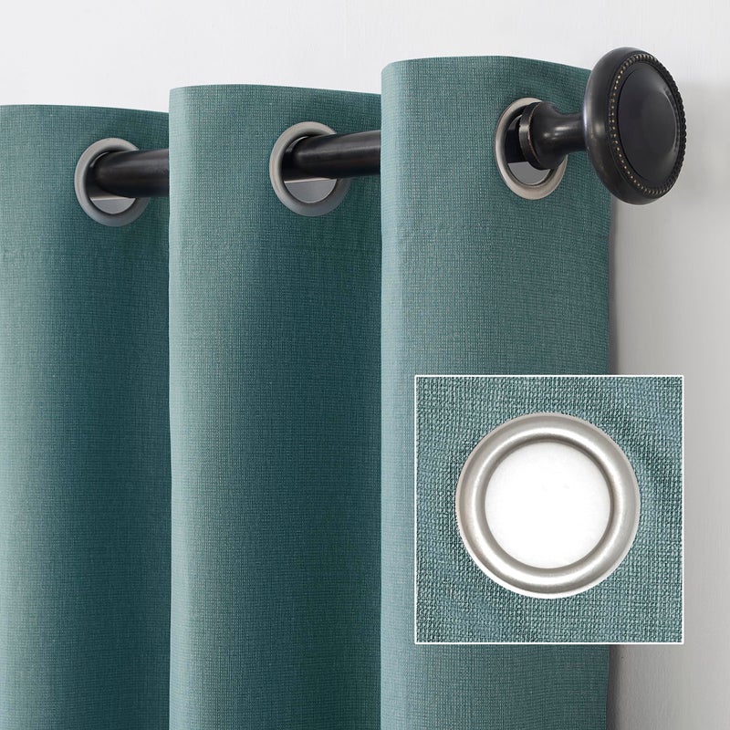 Sun Zero Columbia 2-Pack Thermal Energy Saving 100% Blackout Grommet Curtain Panel Pair, 50" x 84", Misty Blue - Image 3